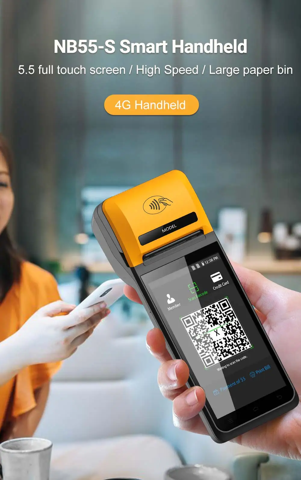 Pos Terminal Android - Мобильная платежная машина Портативная Android Pos-система